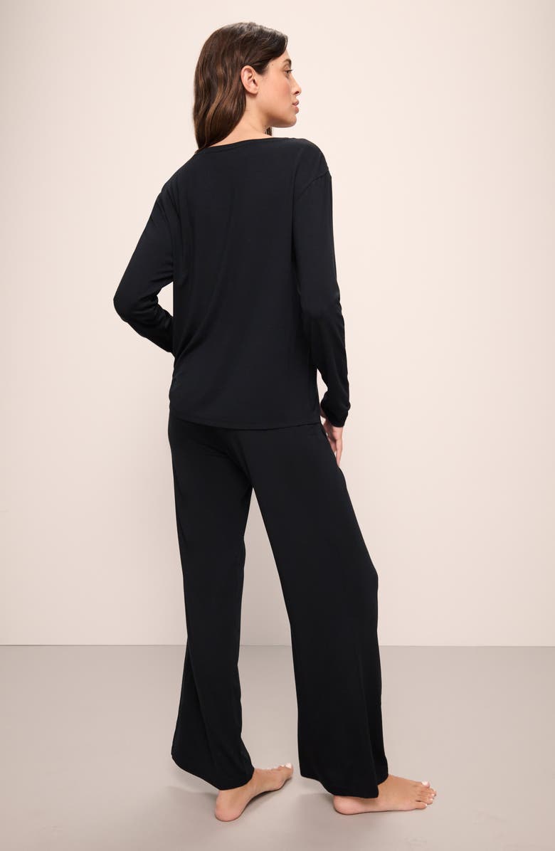 Eberjey Gisele Stretch Modal Pajama Top, Alternate, color, Black