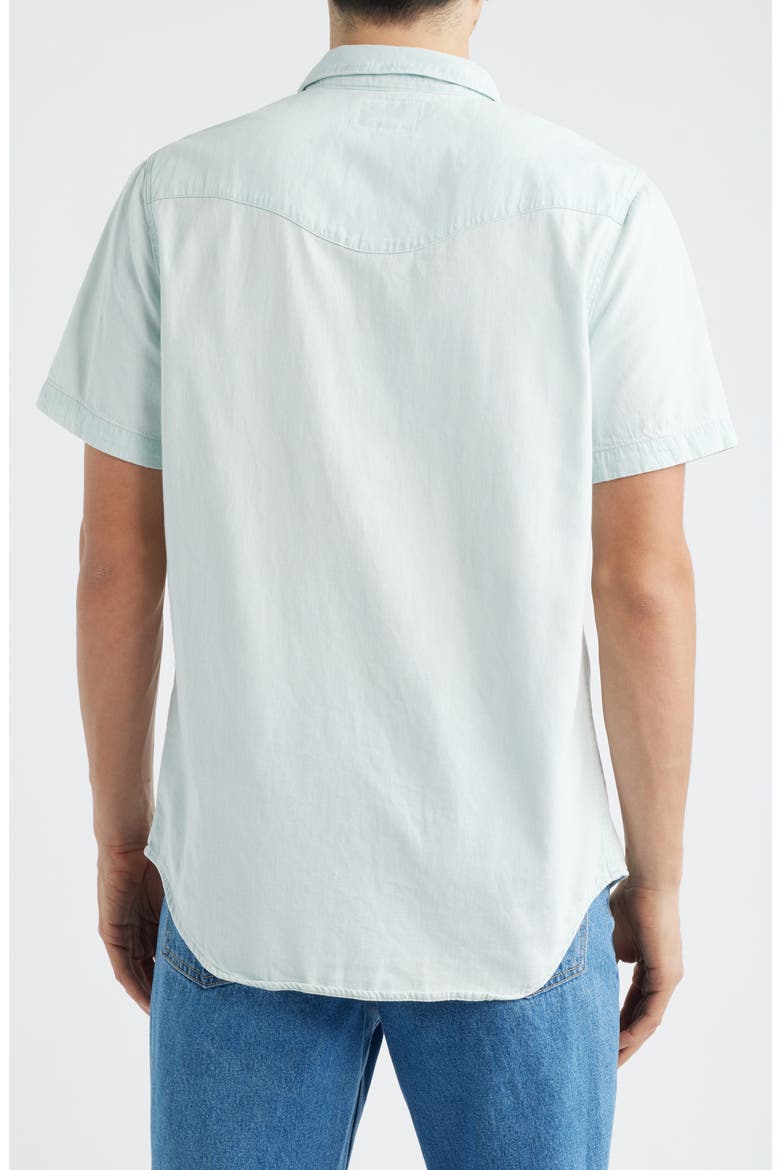 Short Sleeve Denim Snap-Up Shirt, Alternate, color, ULTRA LIGHT