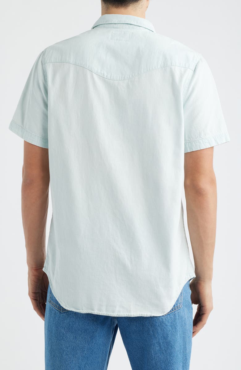 Tecovas Short Sleeve Denim Snap-Up Shirt, Alternate, color, Ultra Light