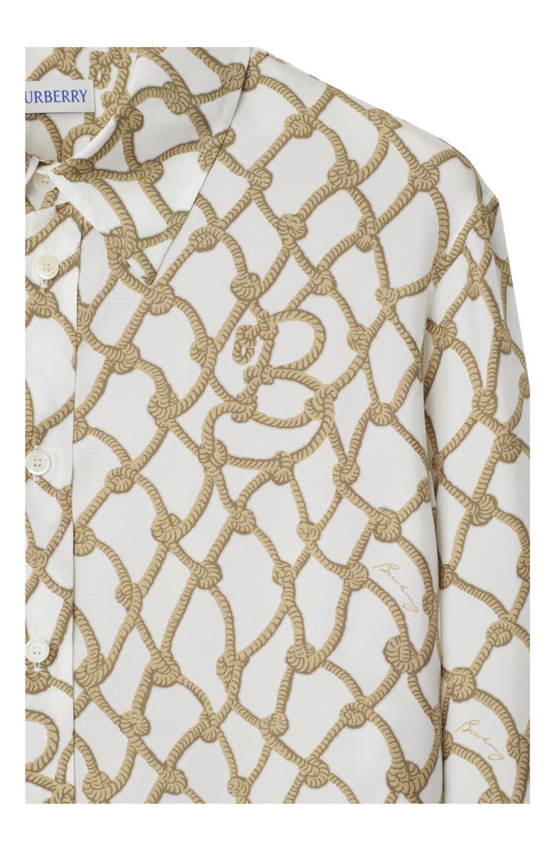 Burberry Knot Silk Shirt, Alternate, color, Thatch
