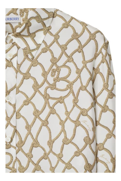 Burberry Printed Silk Shirt In Thatch