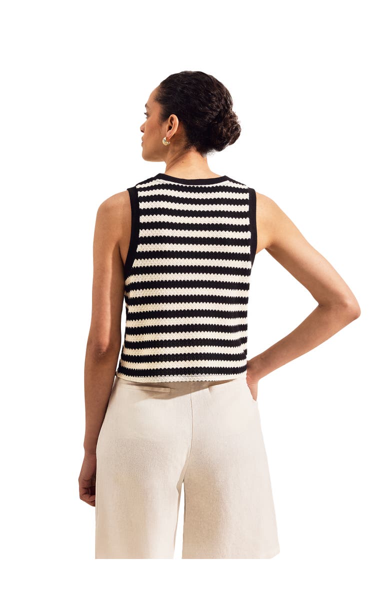 Ro&Zo Stripe Knit Shell Top, Alternate, color, Black