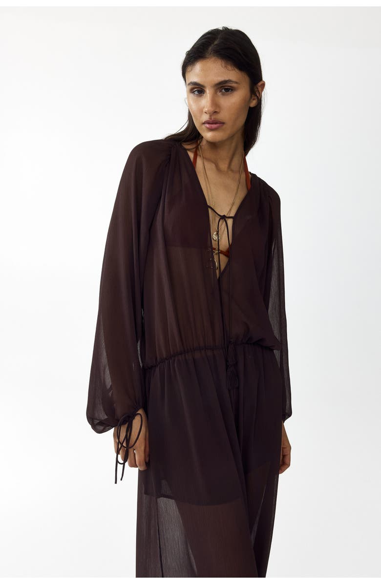 H&M Oversized Balloon-leg Jumpsuit, Alternate, color, Dark Brown