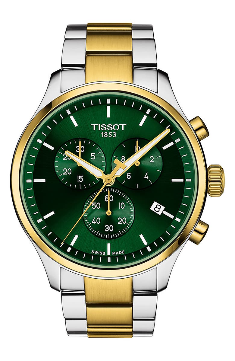 Tissot Chrono XL Chronograph Bracelet Watch, 45mm, Main, color, Green