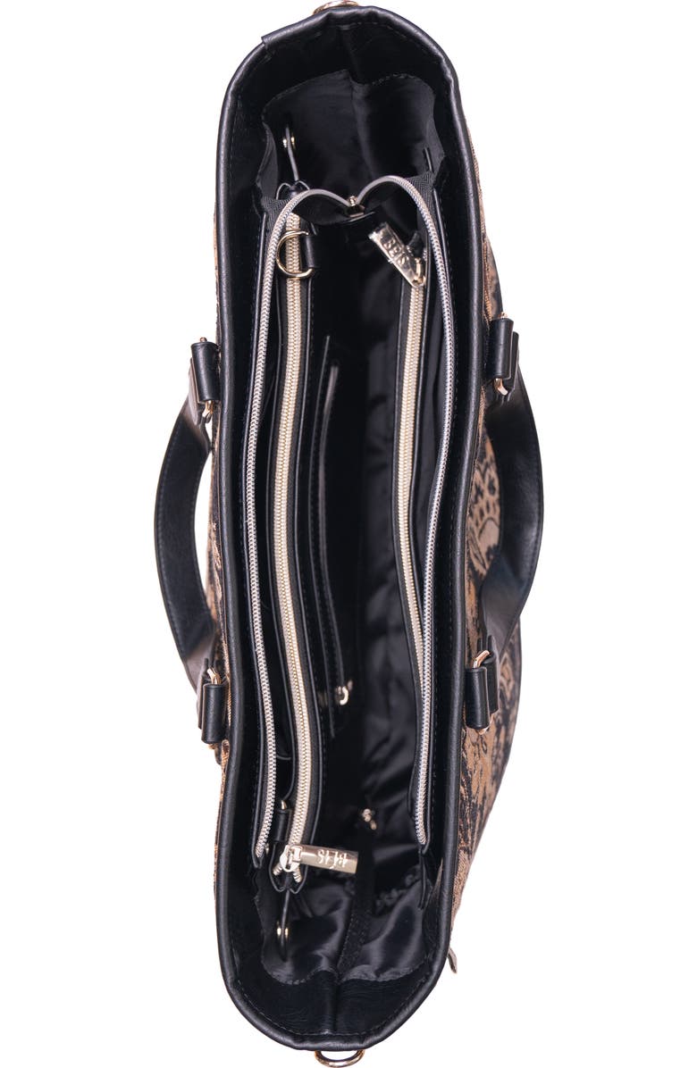 Béis The Mini Everyday Jacquard & Faux Leather Tote, Alternate, color,