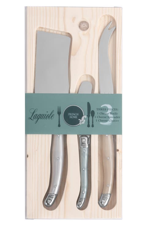 3-Piece Faux Mother-of-Pearl Assorted Cheese Knives