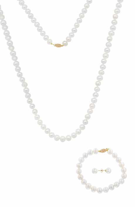 14k Gold Freshwater Cultured Pearl 3-Piece Set