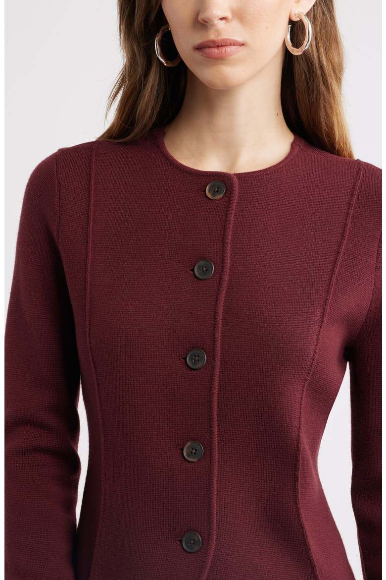 Merino Wool Sweater Jacket, Alternate, color, BURGUNDY TANNIN