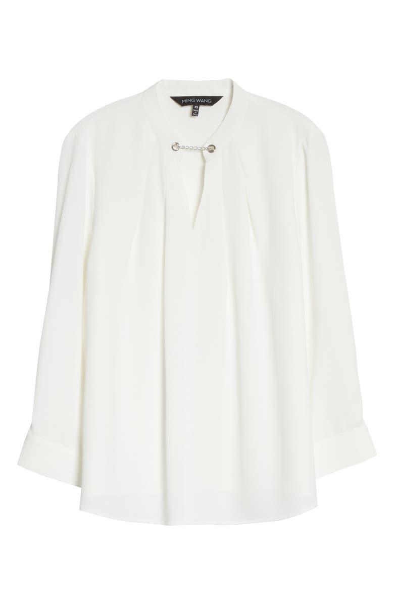 Ming Wang Chain Neck Blouse, Alternate, color,