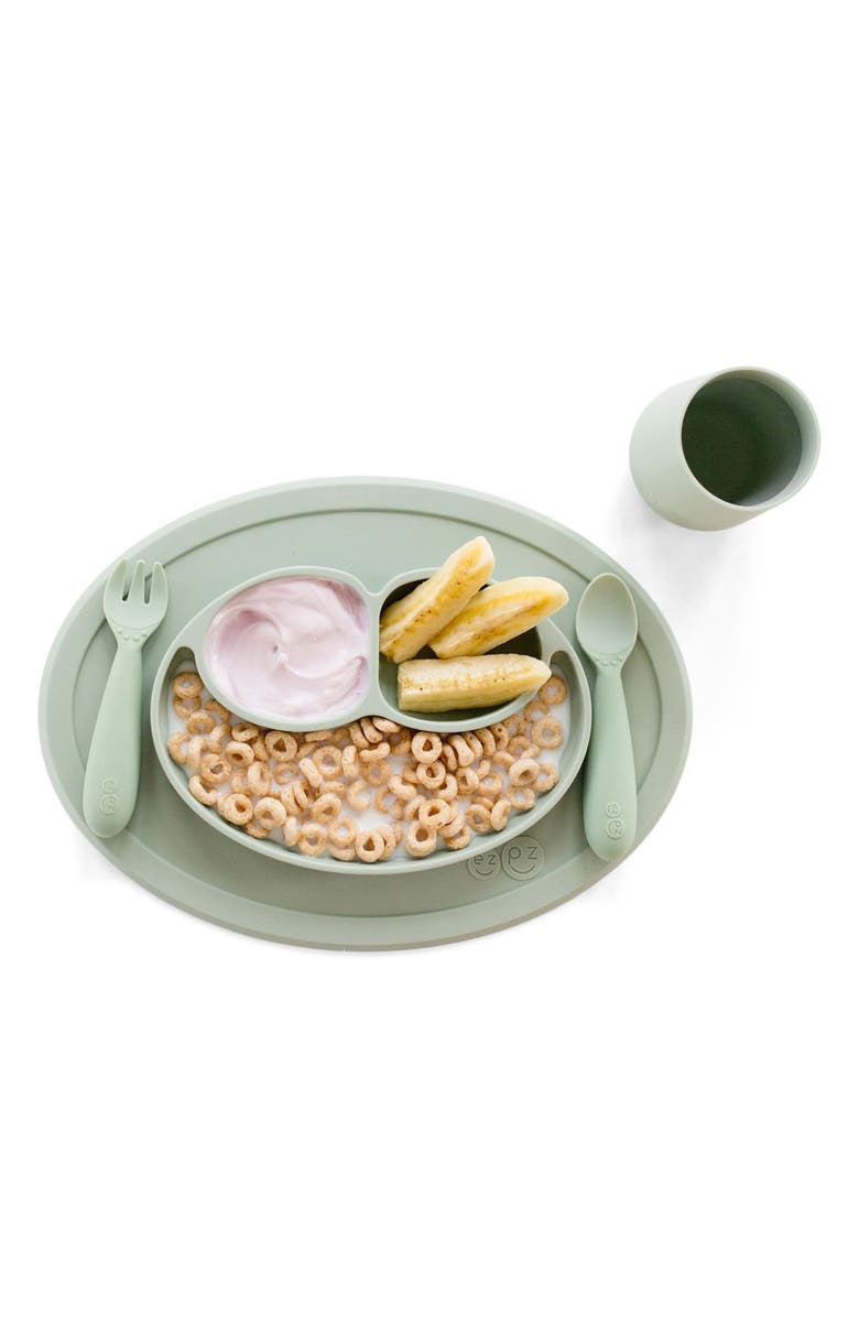 ezpz BapronBaby Forest Friends Bapron & ezpz Mini Mat Bundle, Alternate, color, Sage