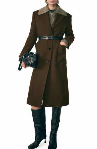 MANGO Pocketed Virgin Wool Blend Coat