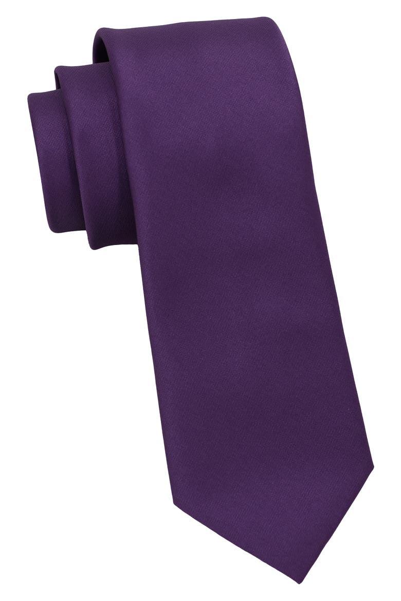 Satin Tie, Main, color, PURPLE