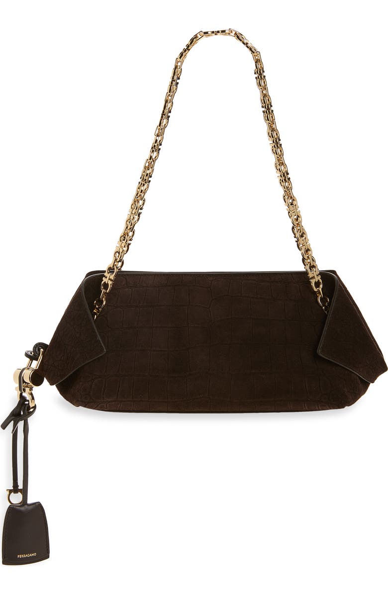 FERRAGAMO Extra Small Scarf East/West Bag, Main, color, Testa Di Moro