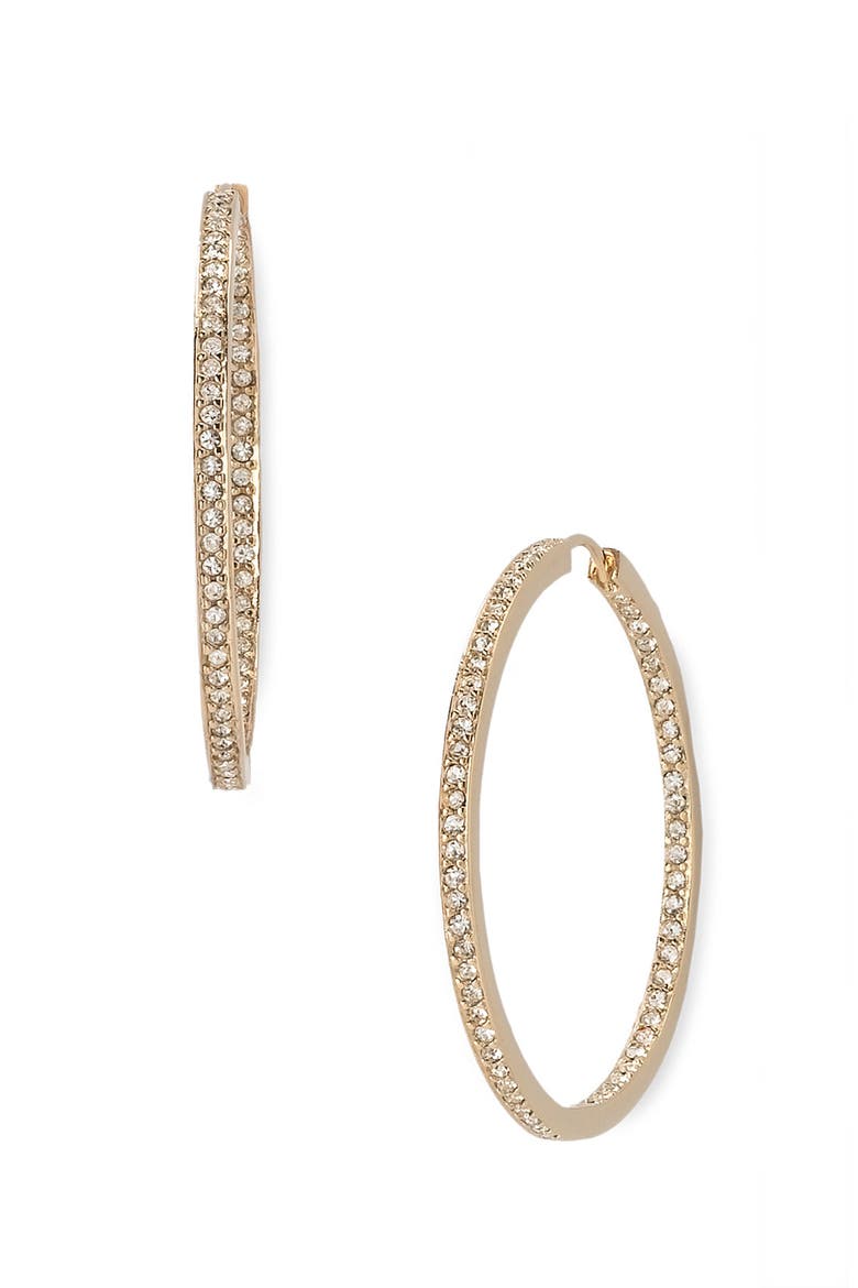 Large Channel Hoop Earrings, Main, color, GOLD