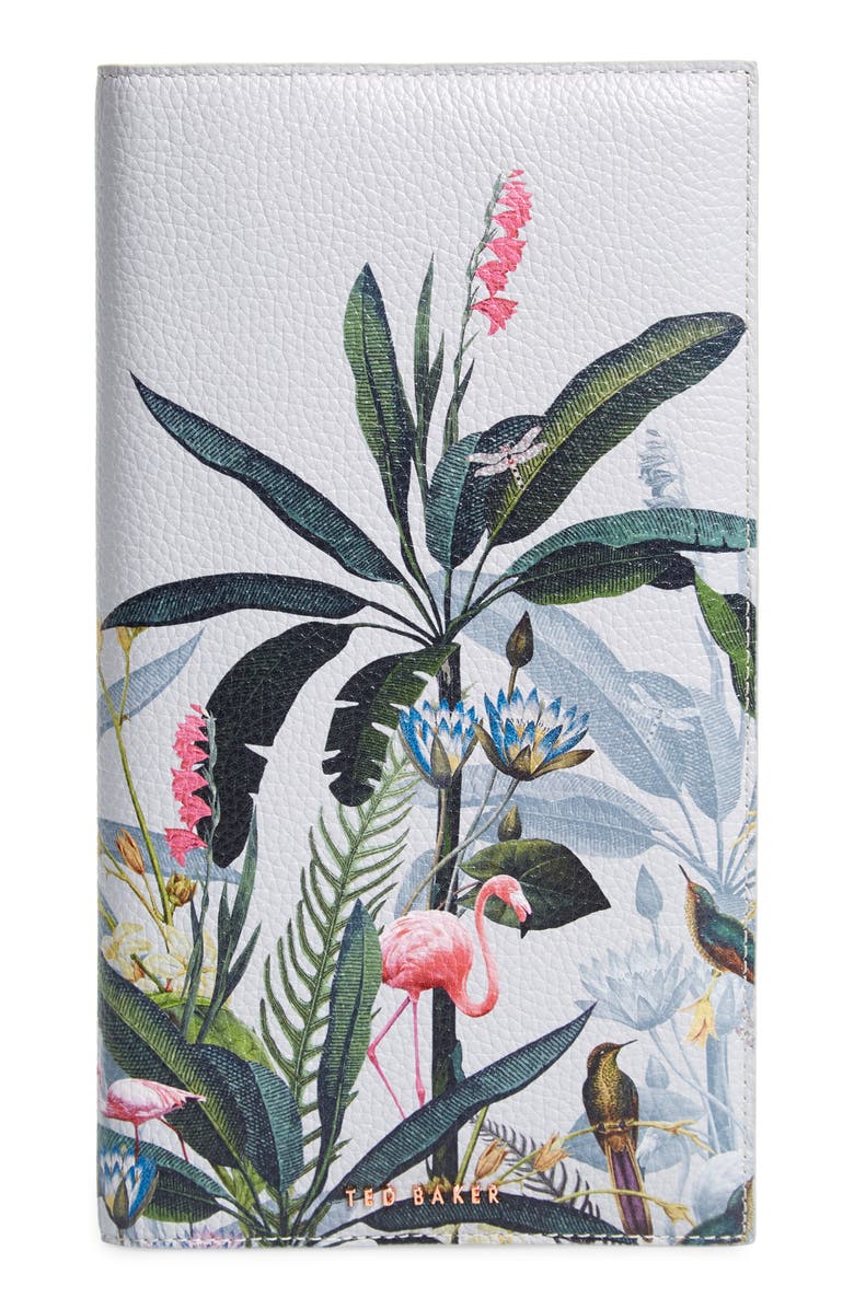 TED BAKER LONDON Pistachio Print Travel Wallet & Passport Cover Set, Main, color,