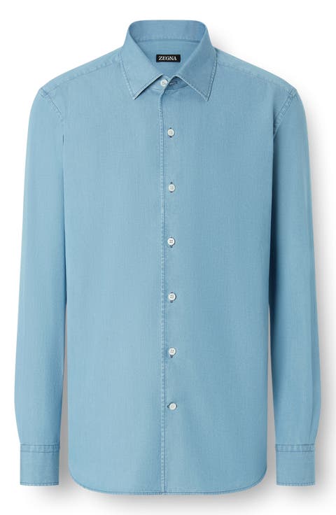 Denim Button-Up Shirt
