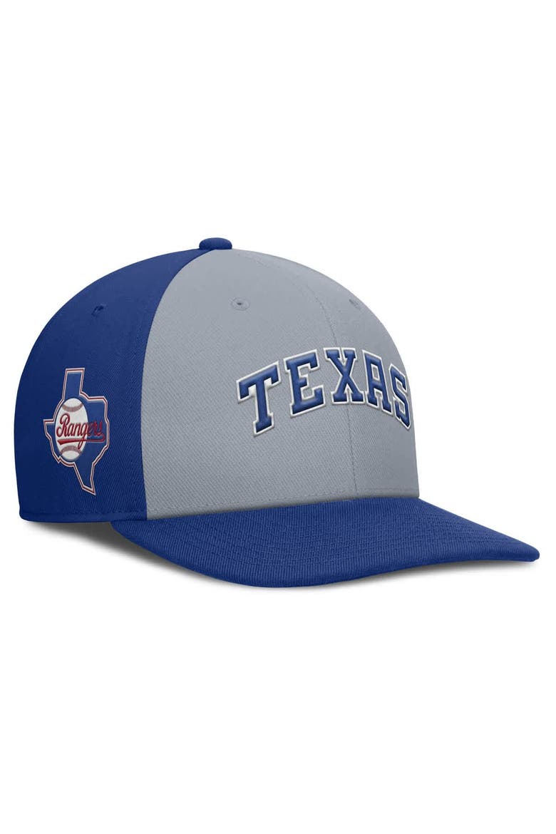 Men's Nike Gray/Royal Texas Rangers Pro Performance Snapback Hat, Main, color, Gray
