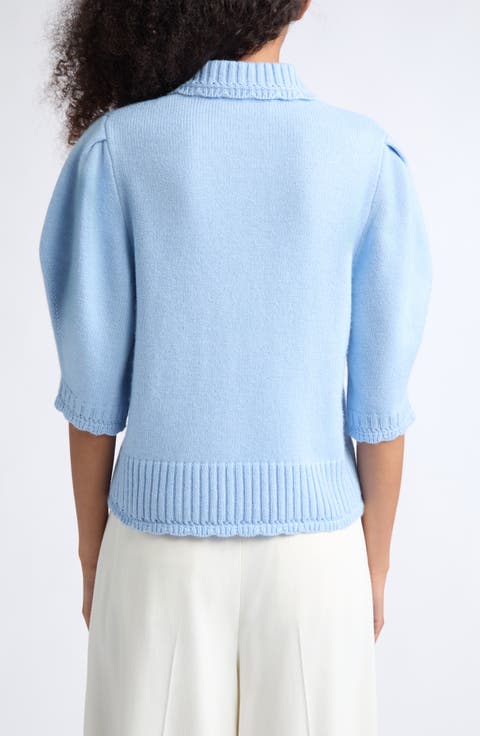 Bobble Knit Wool & Cashmere Blend Cardigan