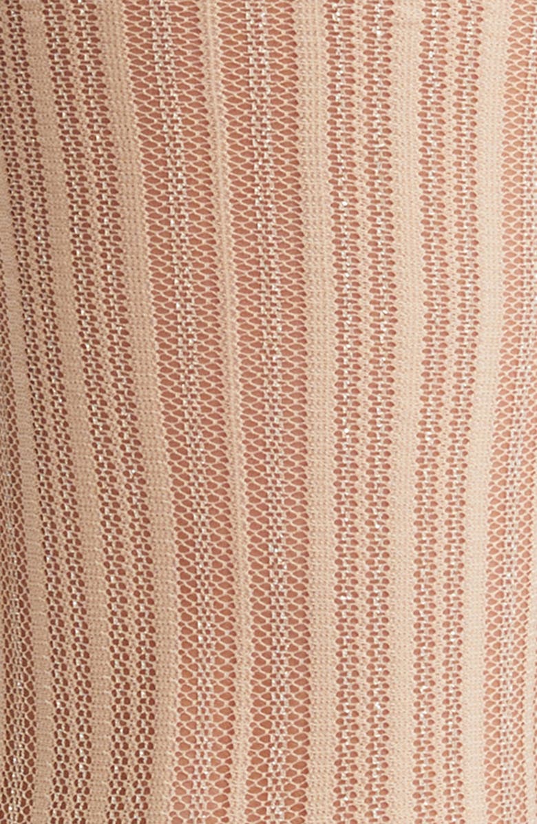 HIGH HEEL JUNGLE Sheer Candy Stripe Tulle Crew Socks, Alternate, color, White