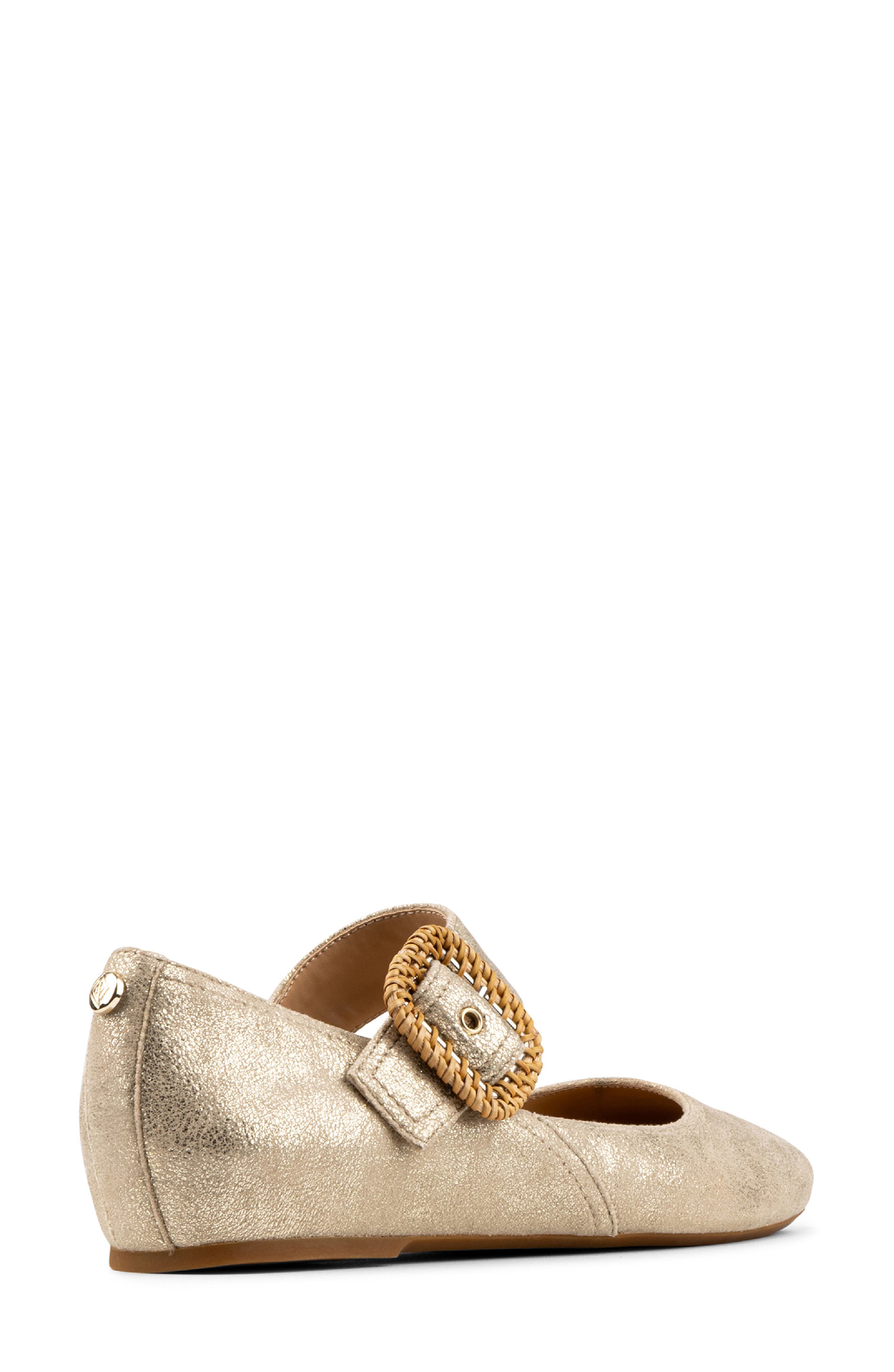 Lavana Buckle Ballet Flat, Alternate, color, PLATINO