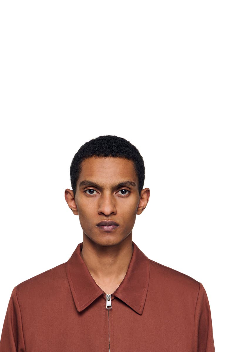 SANDRO Cotton jacket, Alternate, color, Terra