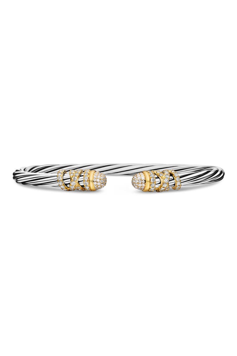 Helena Bracelet in Sterling Silver with 18K Gold & Diamonds, 4mm, Main, color, GOLD/ SILVER/ DIAMOND