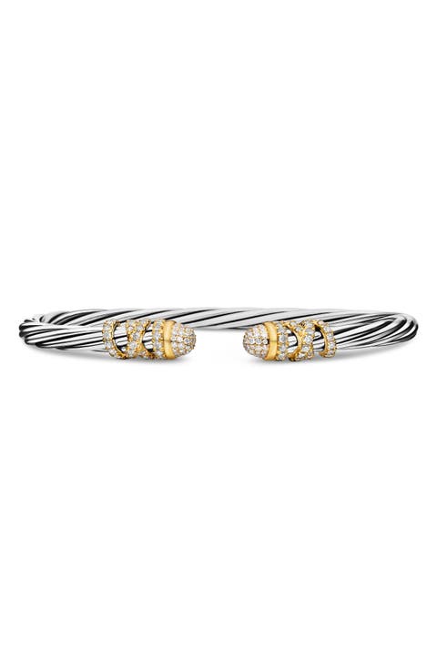 Helena Bracelet in Sterling Silver with 18K Gold & Diamonds, 4mm