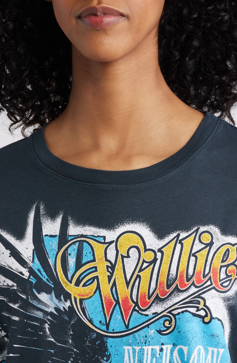 Daydreamer Willie Nelson Outlaw Country Cotton Graphic T-Shirt, Alternate, color, Vintage Black