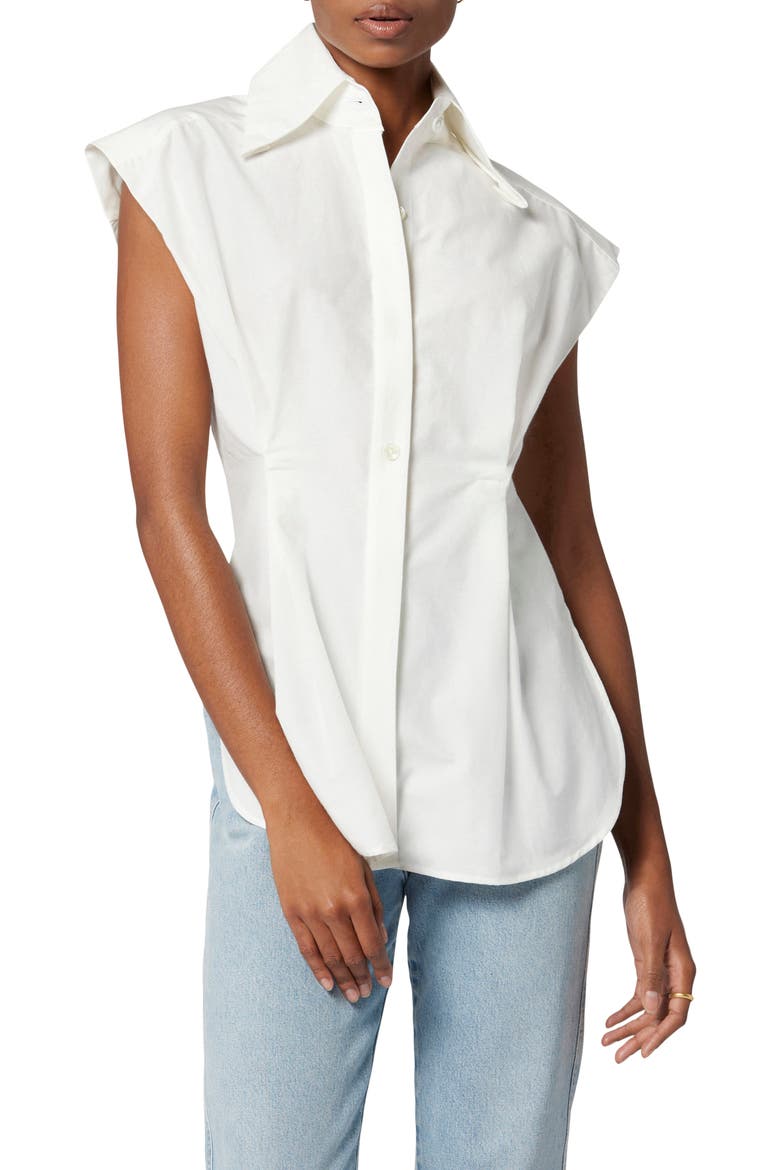 Romy Cap Sleeve Blouse, Main, color, NATURE WHITE