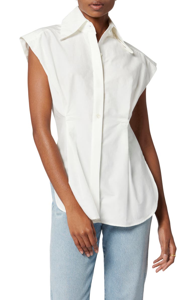 Equipment Romy Cap Sleeve Blouse, Main, color, Nature White