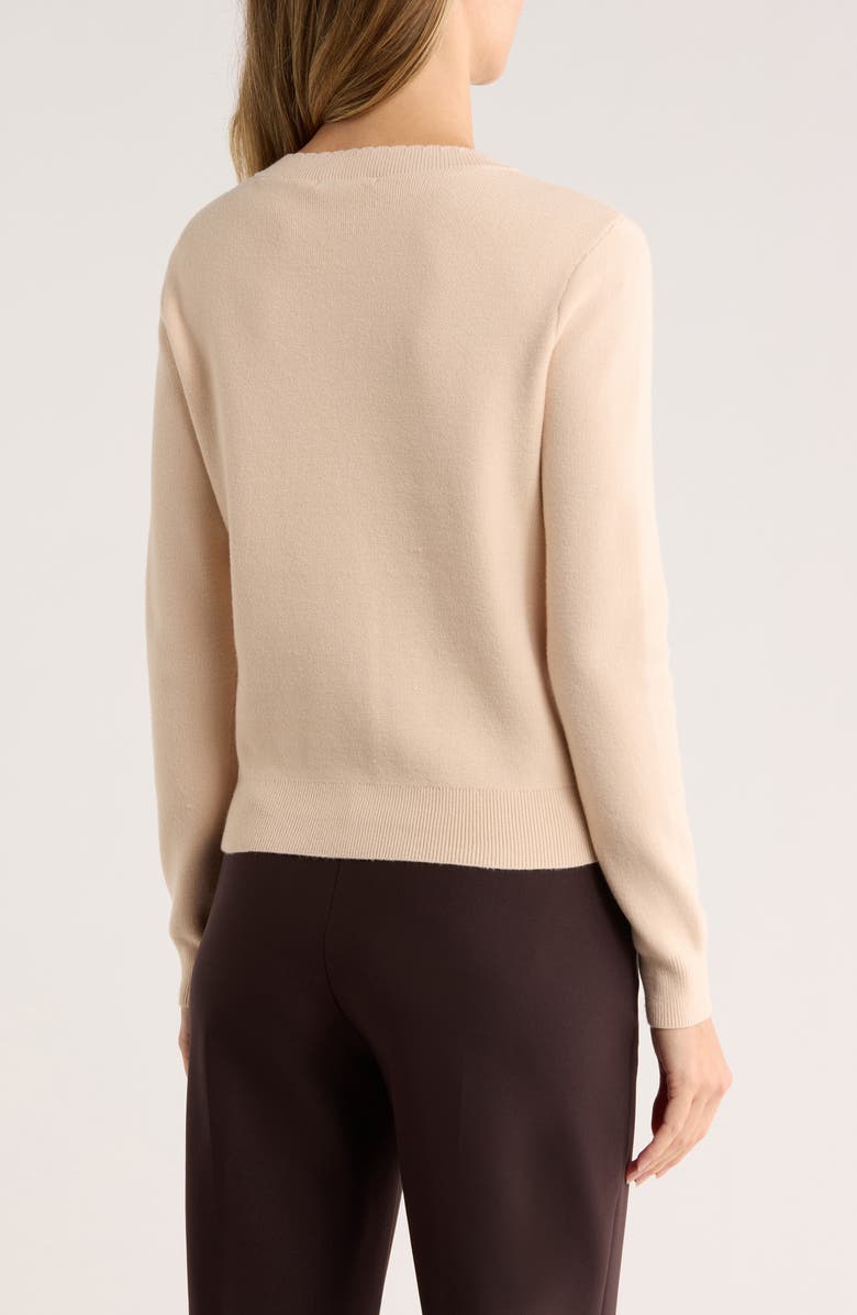 T Tahari Embroidered Cardigan, Alternate, color, Natural