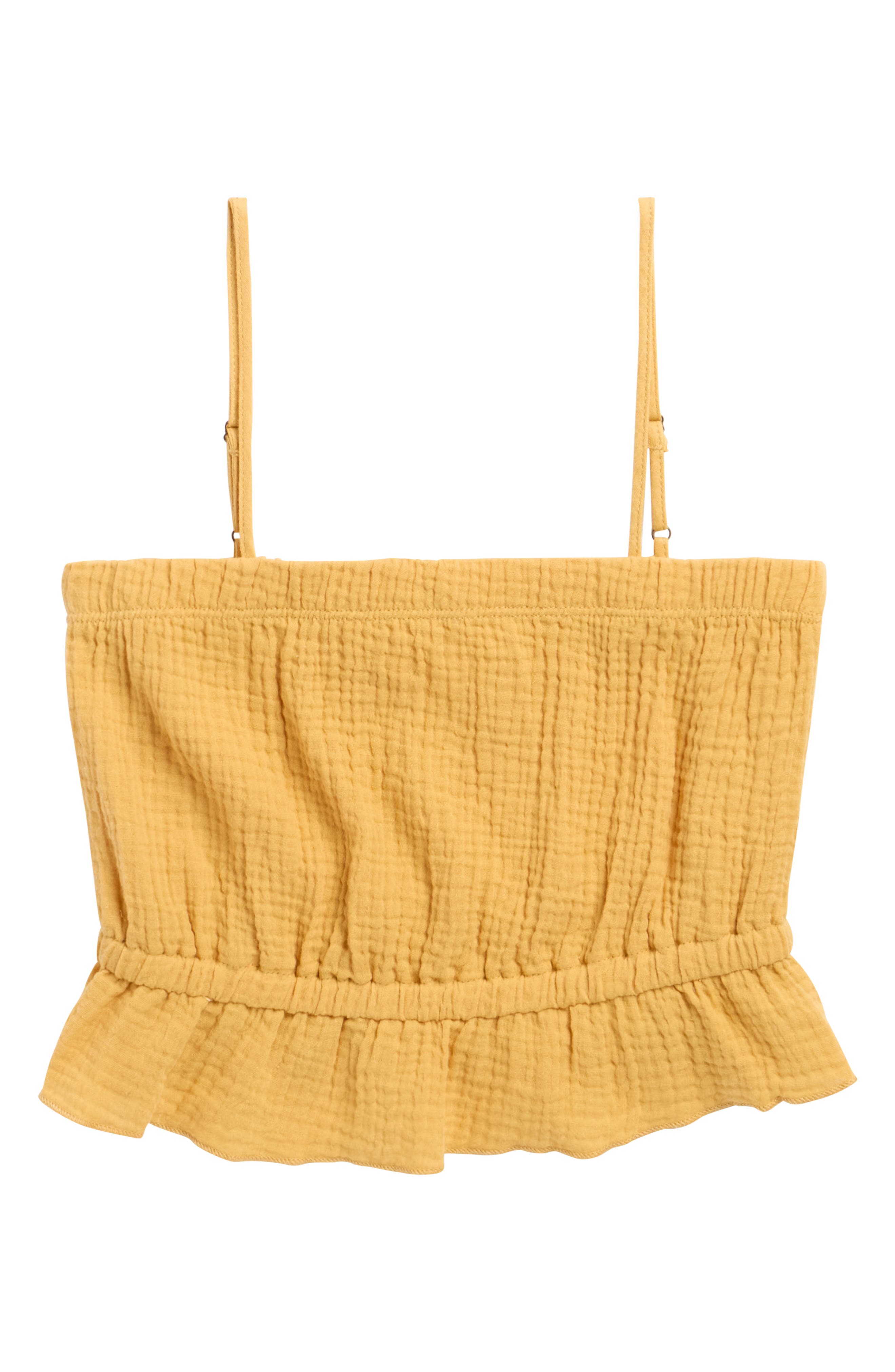 Walking on Sunshine Kids' Cotton Gauze Peplum Camisole