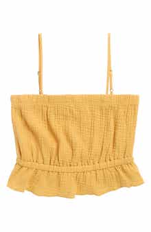 Walking on Sunshine Kids' Cotton Gauze Peplum Camisole