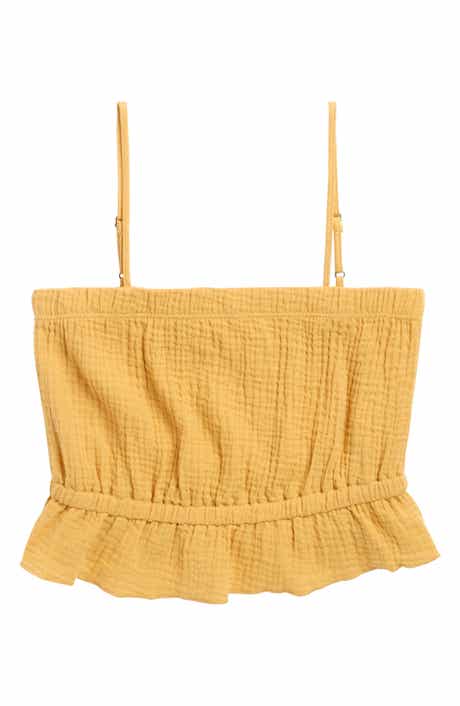 Walking on Sunshine Kids' Cotton Gauze Peplum Camisole