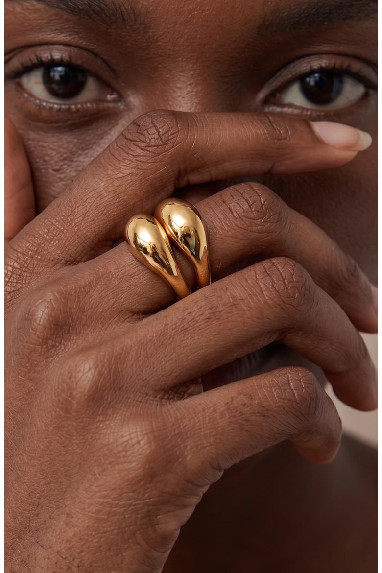 Ine Ring Set in Gold, Alternate, color, Gold