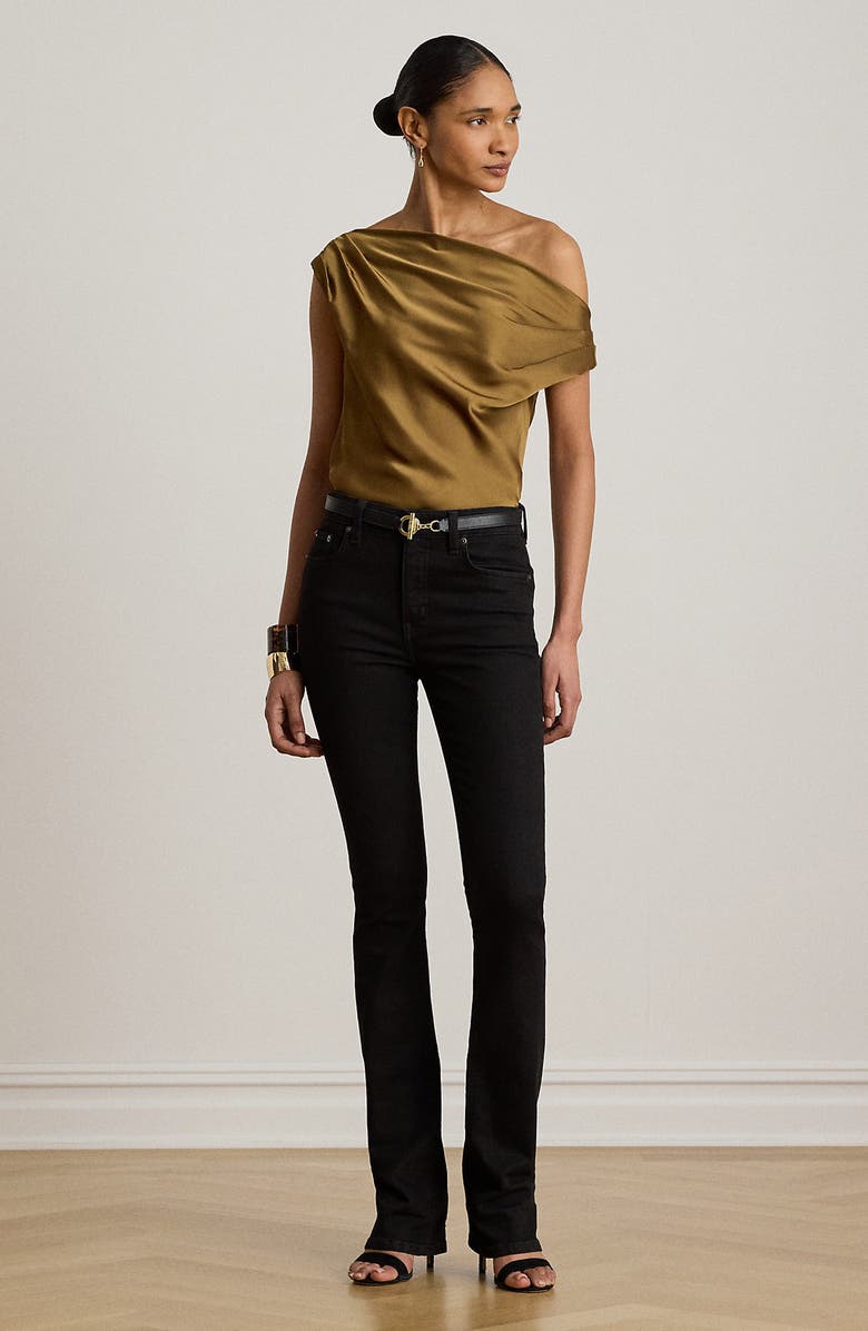 Lauren Ralph Lauren Kinthea Off the Shoulder Charmeuse Top, Alternate, color, Tobacco Bronze Brown