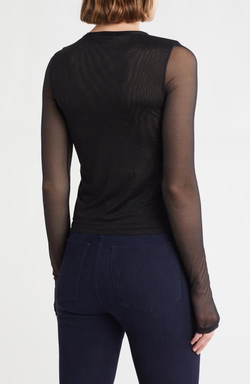 Alice And Olivia Alice + Olivia Delaina Layered Mesh Shirt In Black