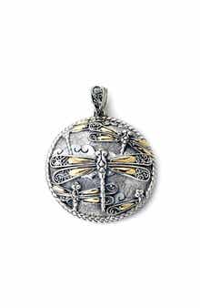 SAMUEL B. Sterling Silver & 18K Gold Dragonfly Round Pendant