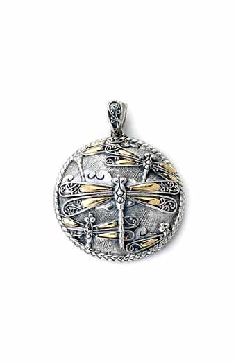 SAMUEL B. Sterling Silver & 18K Gold Dragonfly Round Pendant