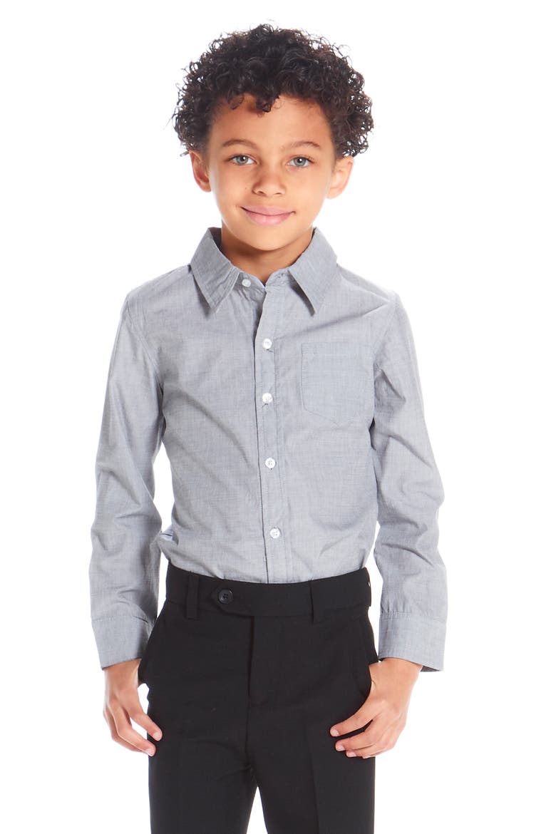 Button-Up Long Sleeve Bodysuit, Alternate, color, GREY