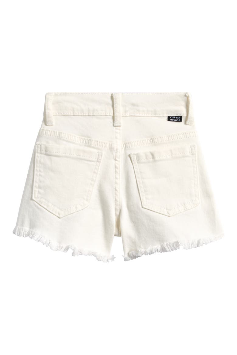 Kids' Frayed Hem Denim Shorts, Alternate, color, WHITE