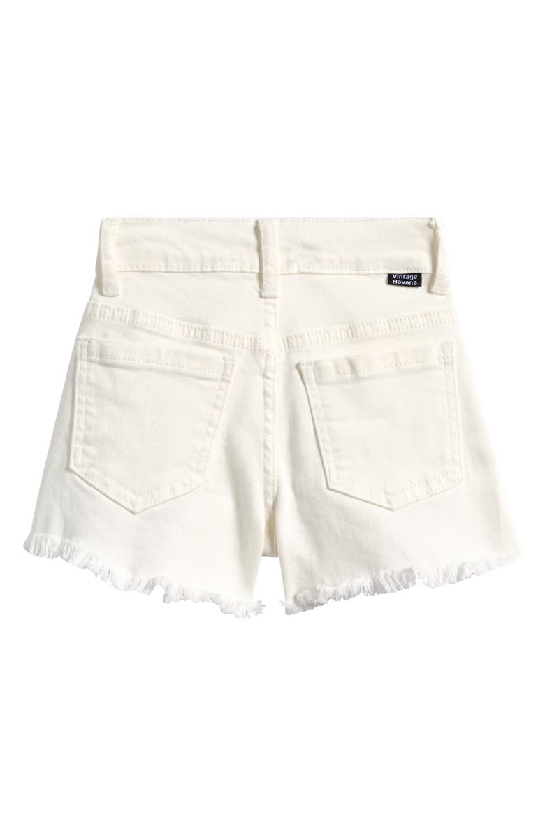 Vintage Havana Kids' Frayed Hem Denim Shorts, Alternate, color, White