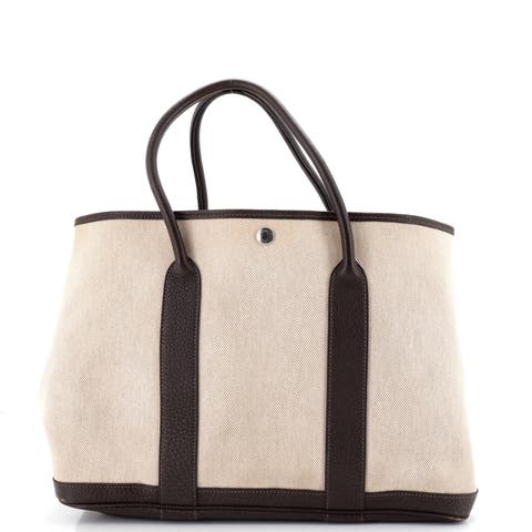 Garden Party Tote Toile and Leather 36