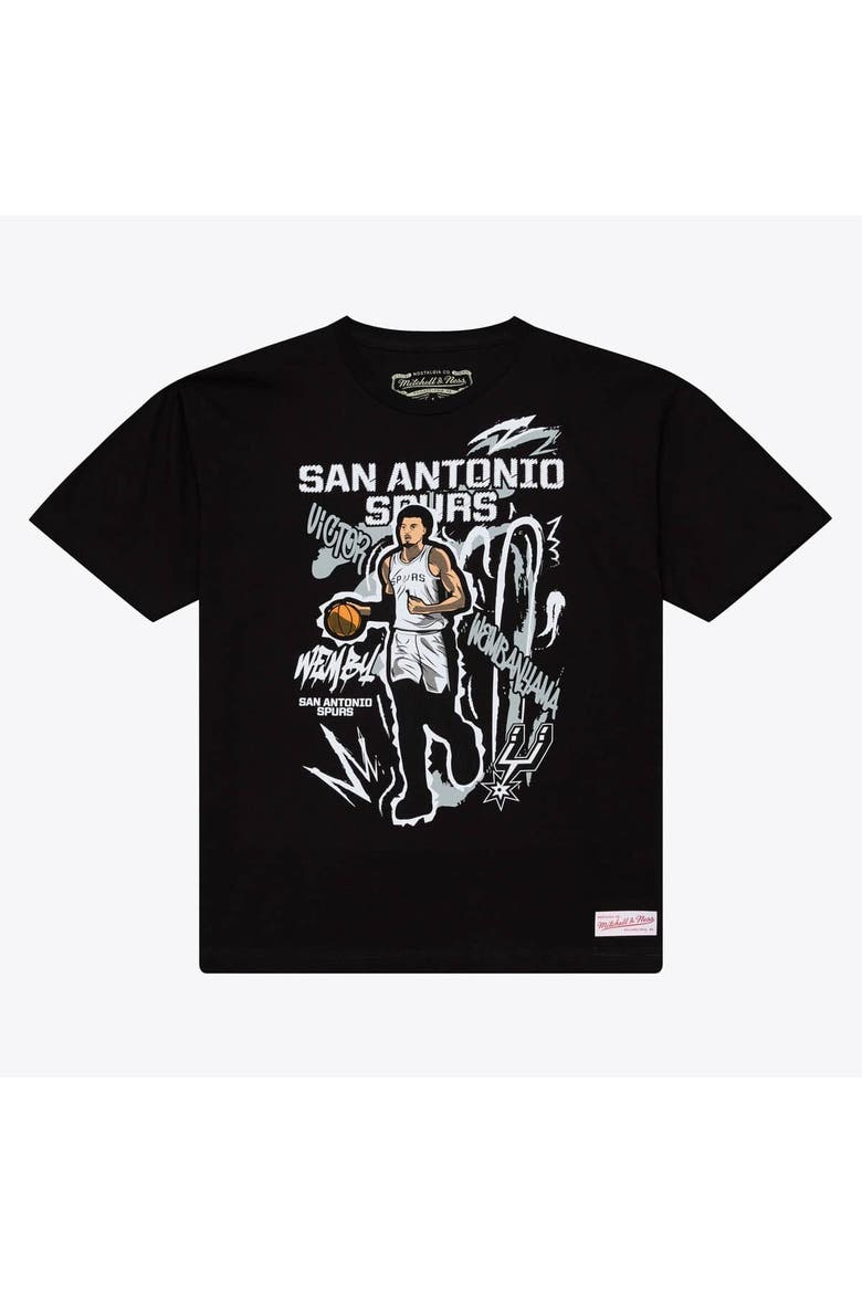 Men's Mitchell & Ness Victor Wembanyama Black San Antonio Spurs Chalked Up T-Shirt, Main, color, Black