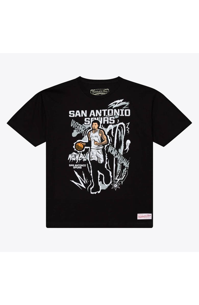 Mitchell & Ness Men's Mitchell & Ness Victor Wembanyama Black San Antonio Spurs Chalked Up T-Shirt, Main, color, Black