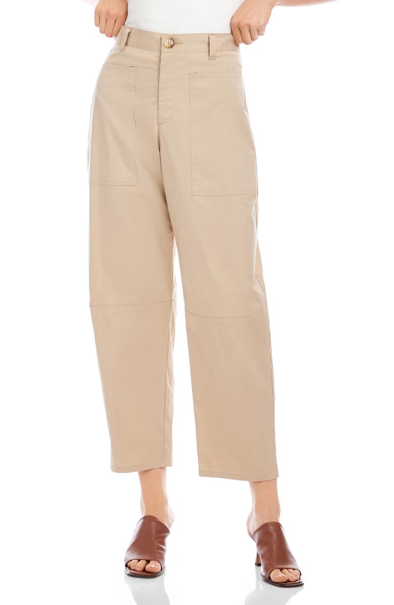 FIFTEEN TWENTY Sondra Barrel Leg Pants, Main, color, Stone