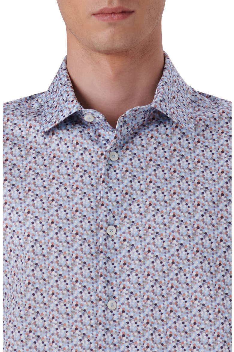 Miles OoohCotton® Confetti Print Short Sleeve Button-Up Shirt, Alternate, color, ICE BLUE