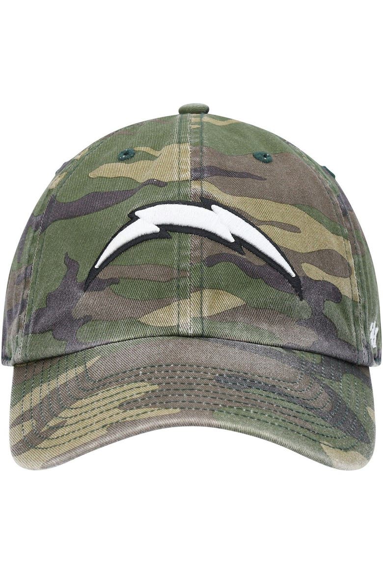 Men's '47 Camo Los Angeles Chargers Woodland Clean Up Adjustable Hat, Alternate, color, Camo