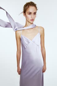H&M Strappy Satin Dress With Scarf