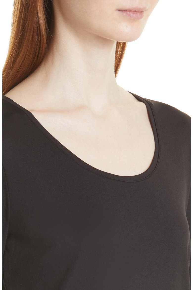 Scoop Neck Stretch Jersey Top, Alternate, color, BLK